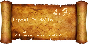 Liptai Fridolin névjegykártya